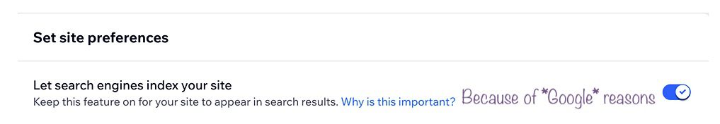 Let search engines index website on Wix