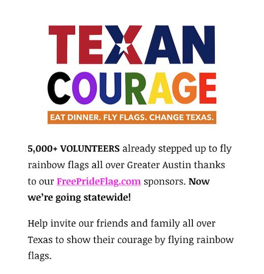 Austin Outpost group asking supporters to fly rainbow flags