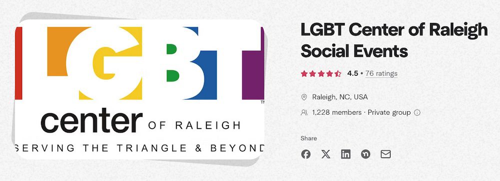 MeetUp group LGBT Center of Raleigh