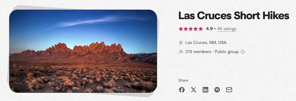 Hiking group in Las Cruces